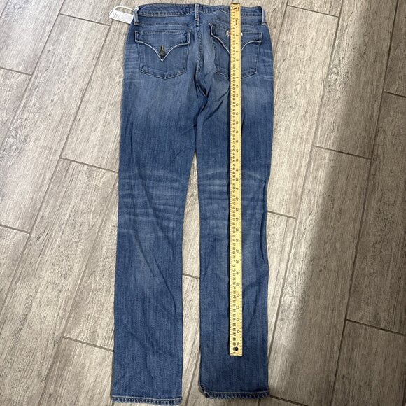 Hudson Triangle Flap Pocket Blue Denim Mid-Rise Jeans Women Size 25 NWT! - Picture 4 of 10